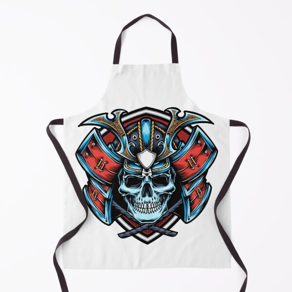 Artikelvorschau, Blauer Schädel mit Samurai-Helm entworfen und verkauft von JTS STORE.