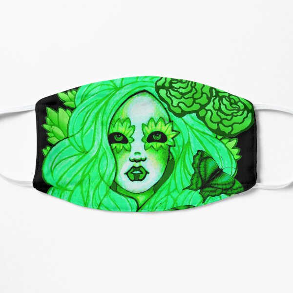 Shades Of Emerald Fantasy Fairy Portrait Flat Mask