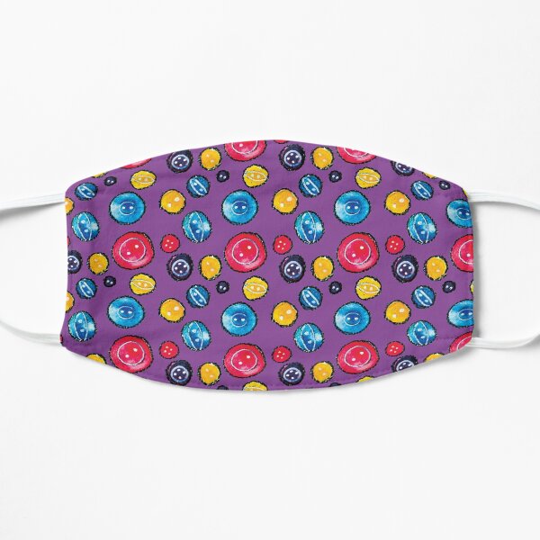 Circle Buttons Sewing Bright Pattern Flat Mask