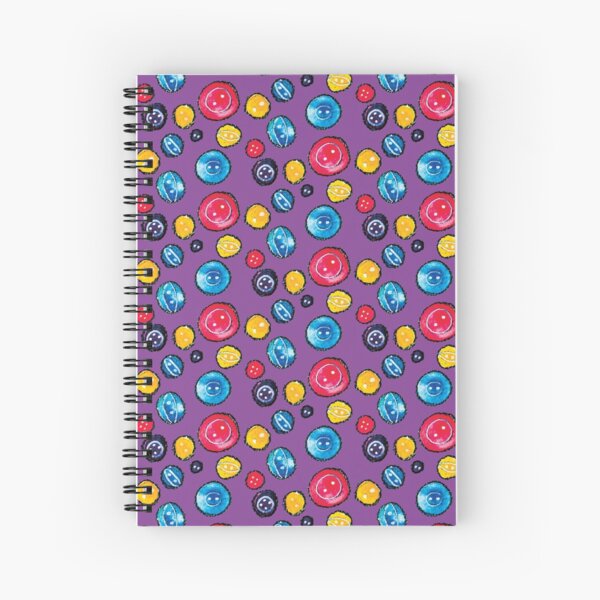 Circle Buttons Sewing Bright Pattern Spiral Notebook