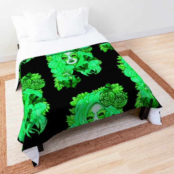 Shades Of Emerald Fantasy Fairy Portrait Comforter