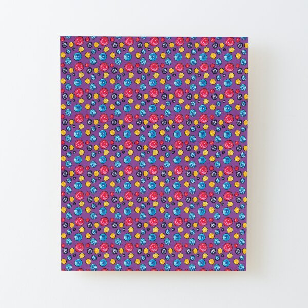 Circle Buttons Sewing Bright Pattern Wood Mounted Print