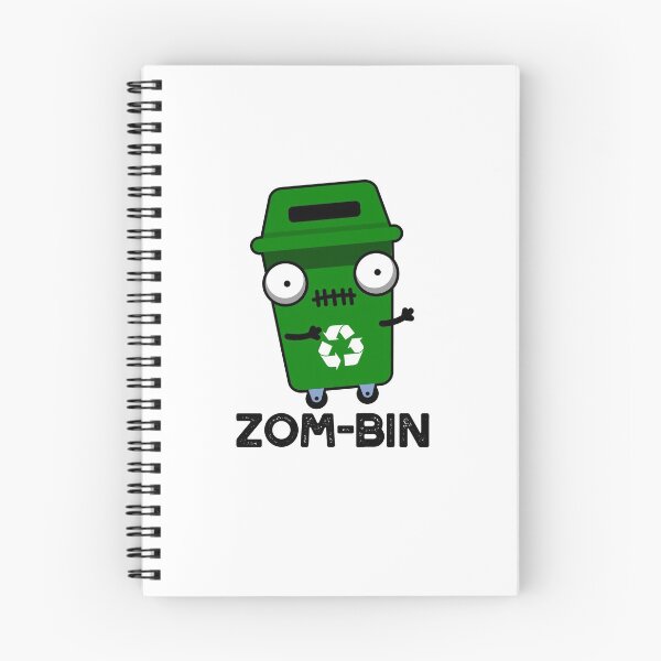 Item preview, Zom-bin Halloween Funny Zombie Trash Bin Puns  designed and sold by punnybone.