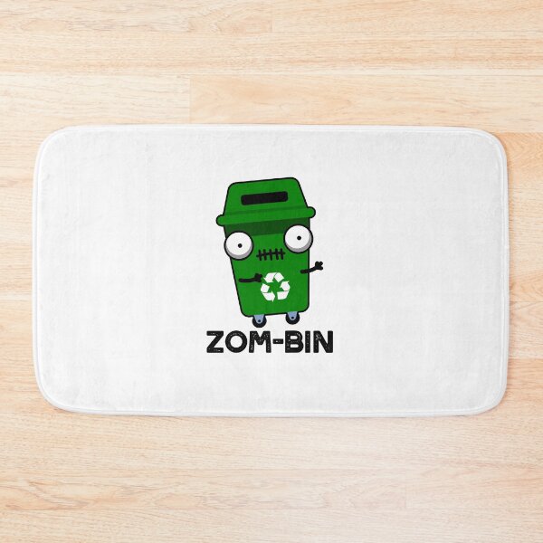 Item preview, Zom-bin Halloween Funny Zombie Trash Bin Puns  designed and sold by punnybone.