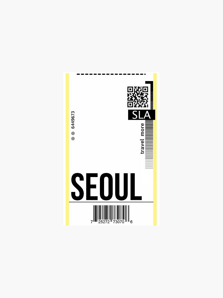 "Airplane Ticket Seoul, South Korea" Sticker for Sale by ahasafa