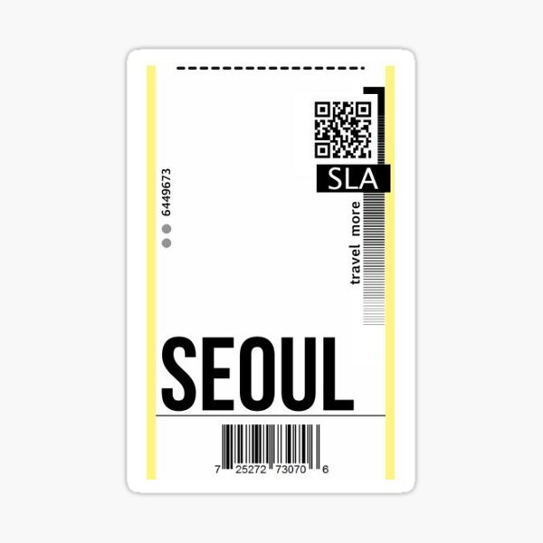 "Airplane Ticket Seoul, South Korea" Sticker for Sale by ahasafa