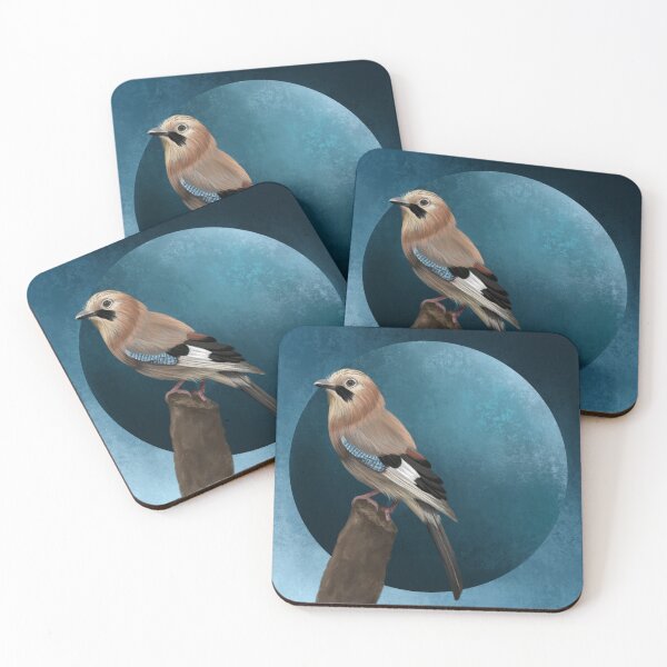 Item preview, Eurasian Jay bird background illustration designed and sold by nightlyforest.