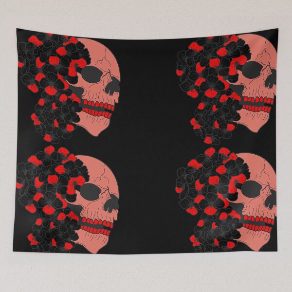 Item preview, Skull and red hydrangeas designed and sold by BV-creas.