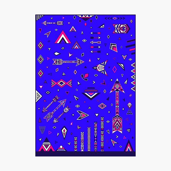 Arrows Sagittarius Archer bowman Boho ethno darts graphics Photographic Print