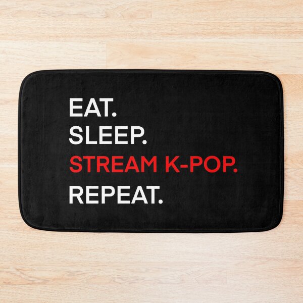 Artikelvorschau, Eat Sleep Stream K-Pop Wiederholen entworfen und verkauft von Amy Hearts.