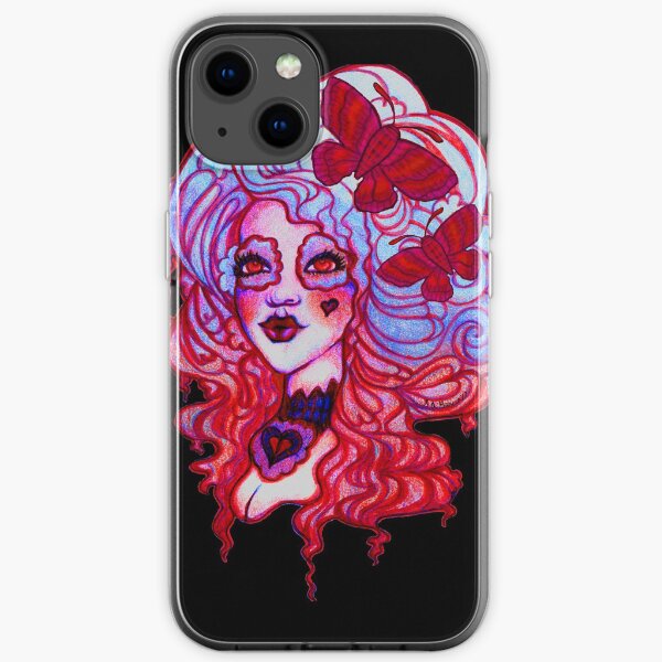 Heart Moth Lady iPhone Soft Case