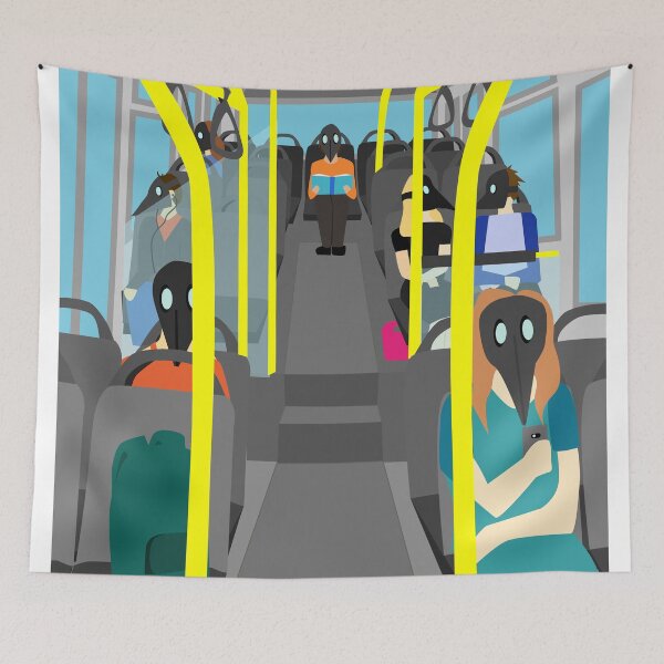 Item preview, Masks on the bus designed and sold by Rhiannon Redfern.