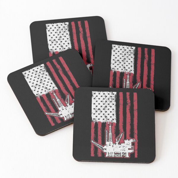 Item preview, Oil Rig with American Flag Oilfield Oil Rig Worker  designed and sold by DamnGoodDesign.