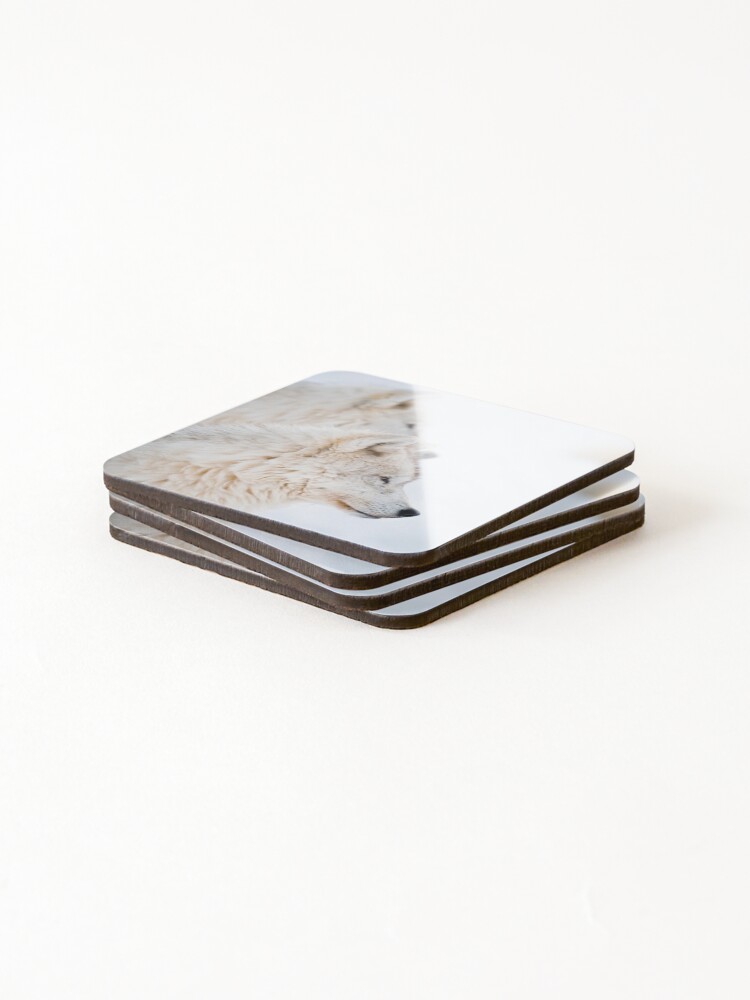 Thumbnail 4 of 5, Coasters (Set of 4), Arctic Wolves designed and sold by WolvesOnly.