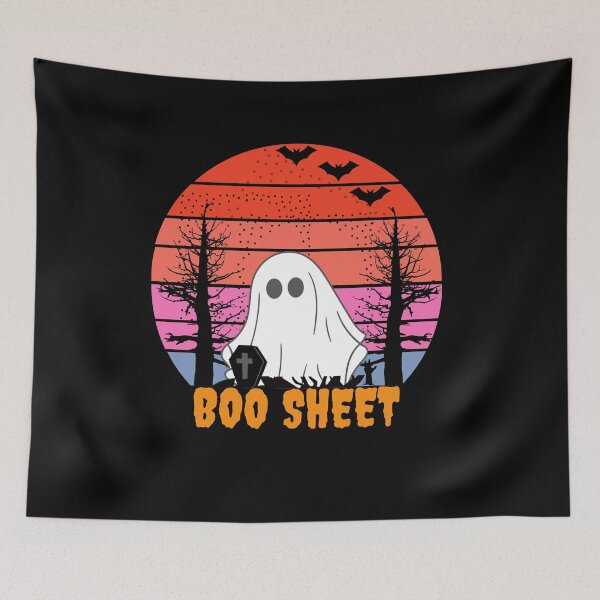 Aperçu de l'œuvre CHEMISE BOO SHEET RETRO VINTAGE DESIGN POUR HALLOWEEN créée et vendue par farhatkhanfir.
