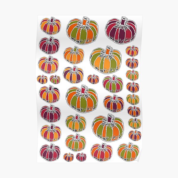 Pumpkins and more Pumpkins Poster