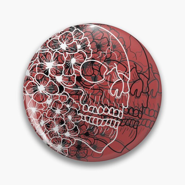 Item preview, Black, gray and white skull and hydrangeas designed and sold by BV-creas.