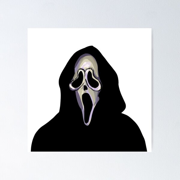 Ghost Face Scream Watercolor Painting Cult Horror Movie Wall 