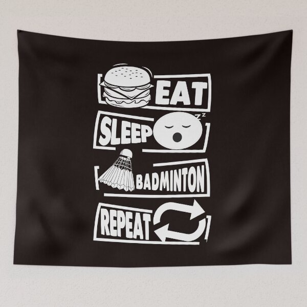 Item preview, eat sleep badminton repeat funny badminton lover gift  designed and sold by Majesticoo.