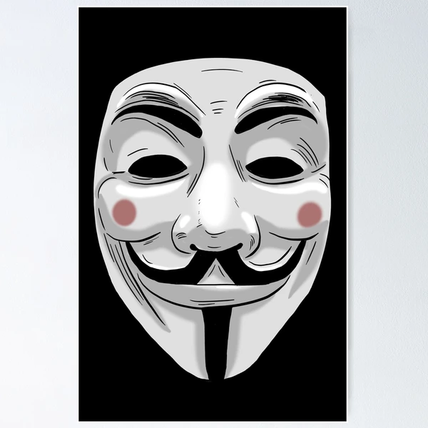 Anonymous Hacker Mask Postcard for Sale by blacksnowcomics