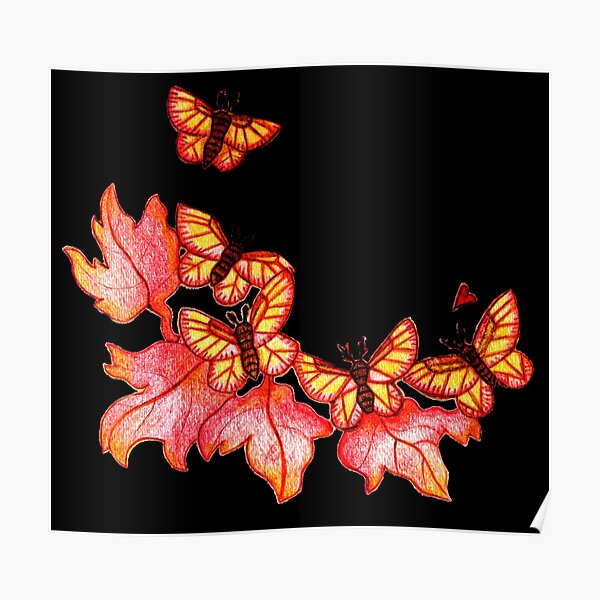 Rosy Maple Moths Poster