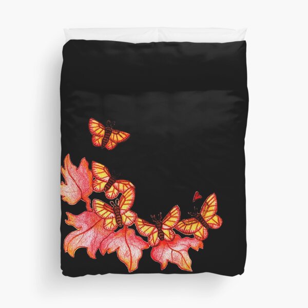 Rosy Maple Moths Duvet Cover