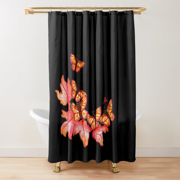 Rosy Maple Moths Shower Curtain