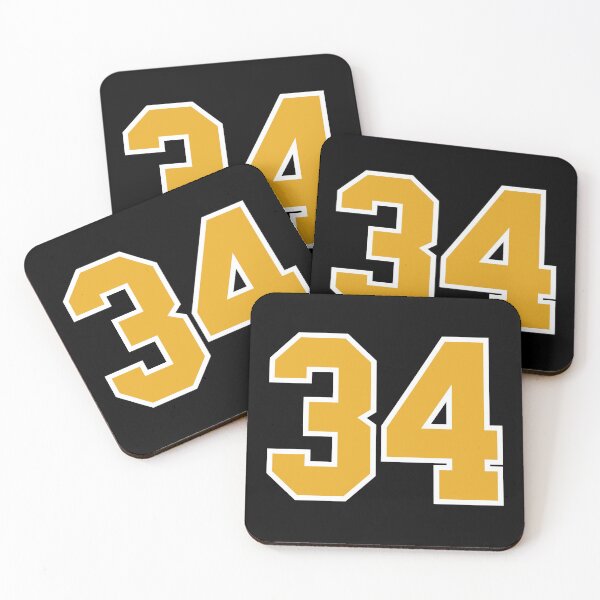 Item preview, 34 Black Gold White Sports Jersey Number thirty-four designed and sold by anejsraml.
