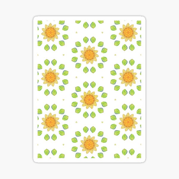 Yellow Flowers repeating design Sticker