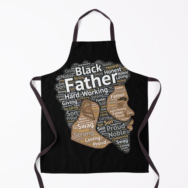 Black Father African American Words in Afro Hair Apron