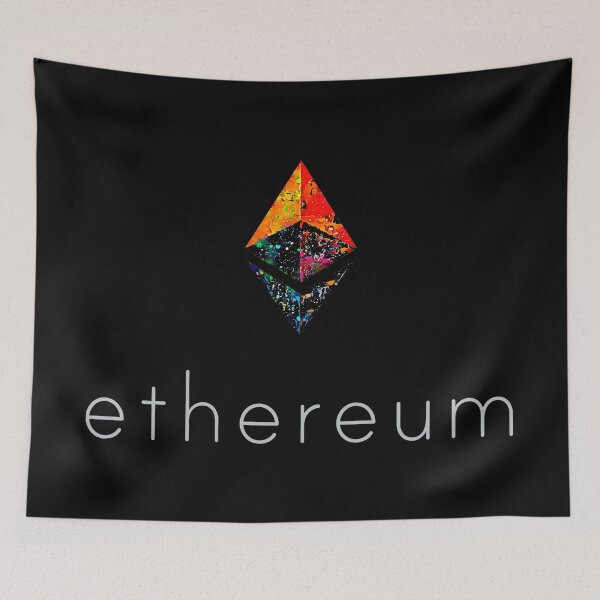 Item preview, "Paint Splatter" ETH crypto, Ethereum logo with logo text.  designed and sold by PrintPit.