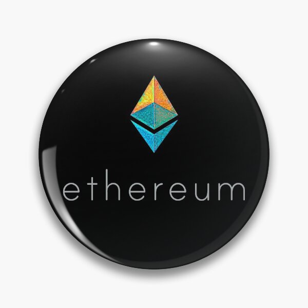 Artikelvorschau, „Crystal Acid“ ETH-Krypto, Etherium-Logo mit Logotext. entworfen und verkauft von PrintPit.