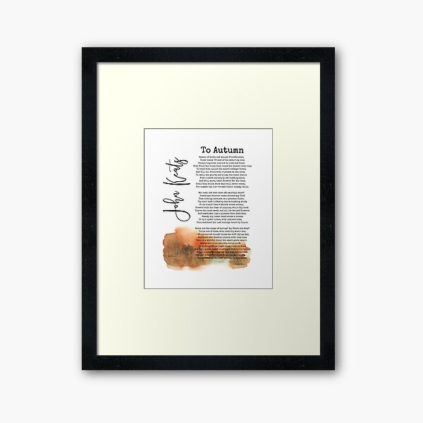 Item preview, To Autumn by John Keats, Fall Poem, Poetry Decor, Wall Art designed and sold by CultandObscure.