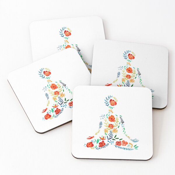 Item preview, Yoga Meditation I Time for yourself I Watercolor Flower Women  designed and sold by Scandi Shop .