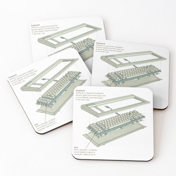 Item preview, Keyboard Diagram Blueprint - Vintage Retro Illustration designed and sold by elevens.
