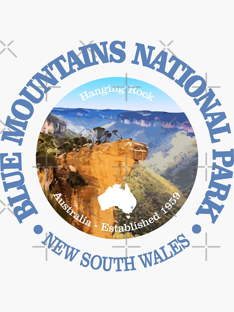 Thumbnail 3 of 3, Sticker, Blue Mountains National Park (NP) designed and sold by curranmorgan.