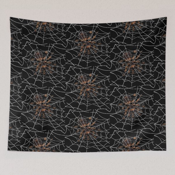 Item preview, Giant Halloween Spider in Spiderwebs (Black) designed and sold by ArtByLM.