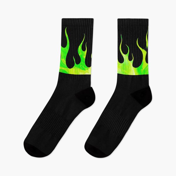 Item preview, Neon Green Lava Flames on Black background designed and sold by xalexiart.