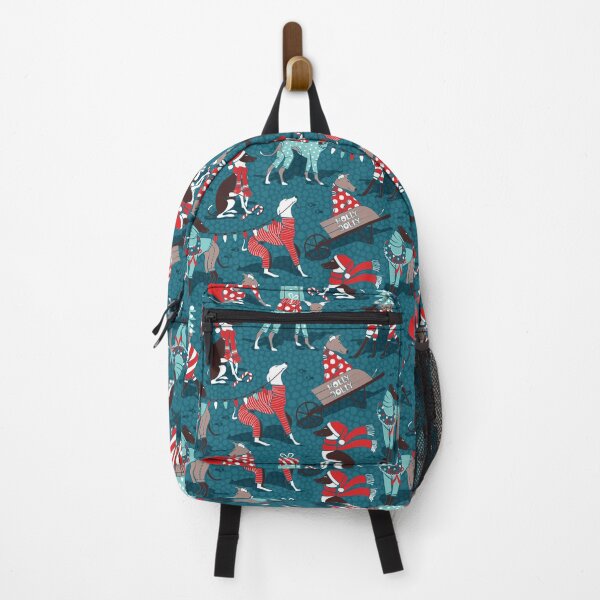Item preview, Greyhounds Christmas dogwalk // dark teal background designed and sold by SelmaCardoso.