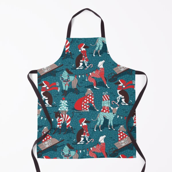Item preview, Greyhounds Christmas dogwalk // dark teal background designed and sold by SelmaCardoso.