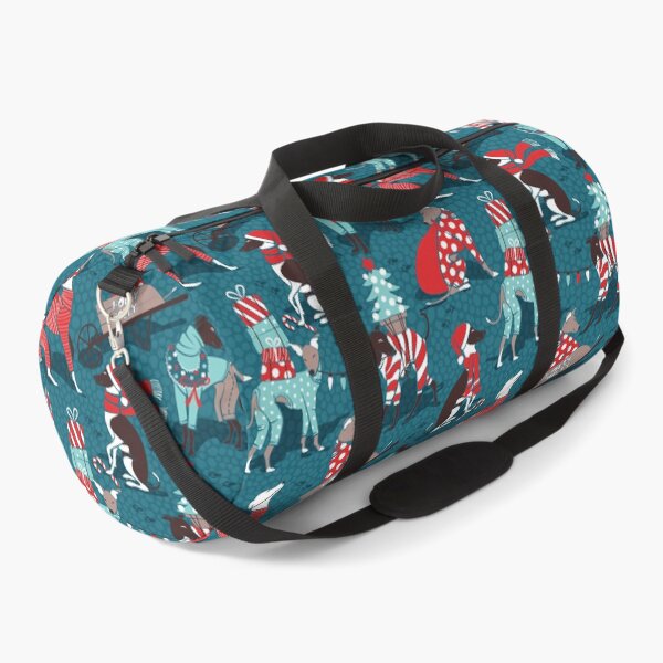 Item preview, Greyhounds Christmas dogwalk // dark teal background designed and sold by SelmaCardoso.