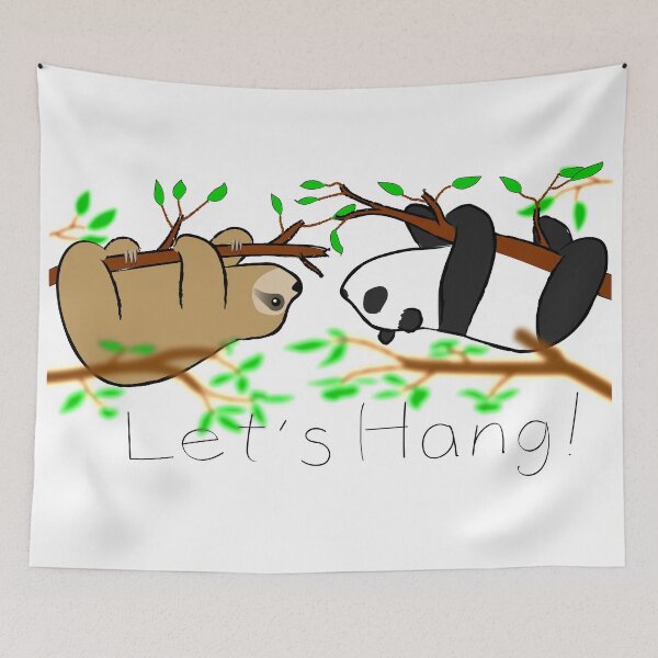 Item preview, Sloth Meets Panda: “Let’s Hang!” designed and sold by Pandish.
