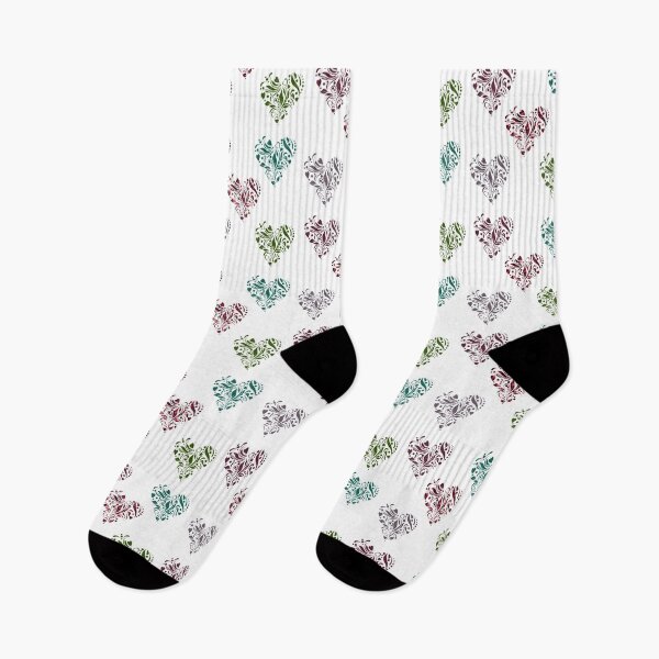 Item preview, Hearts Collection in Shades of Lavender Cranberry Teal Green - designed and sold by ittybittyowl.