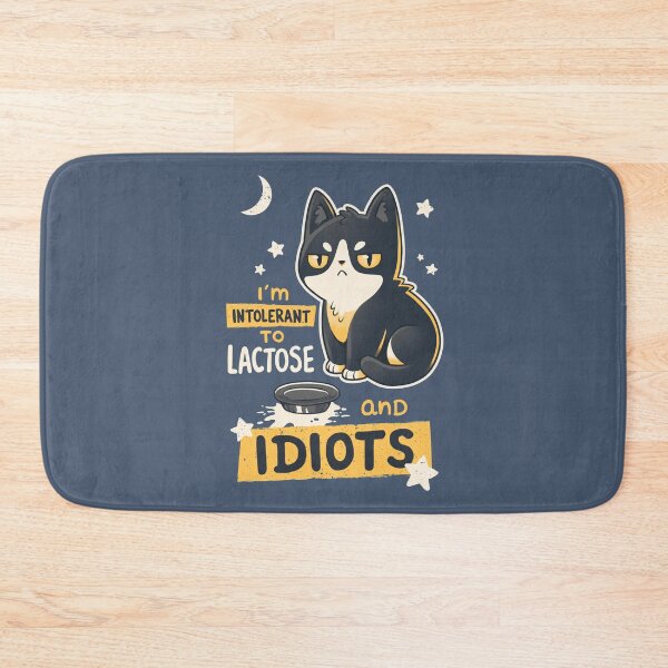 Item preview, Intolerant to Lactose and Idiots // Sassy Kitten, Kawaii Angry Black Cat designed and sold by Geekydog.