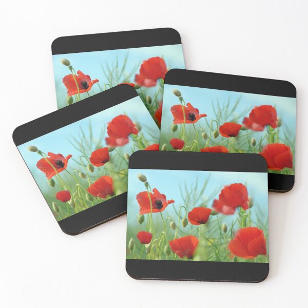 Item preview, Lovely Red Green Poppy Flowers designed and sold by MerciMe.