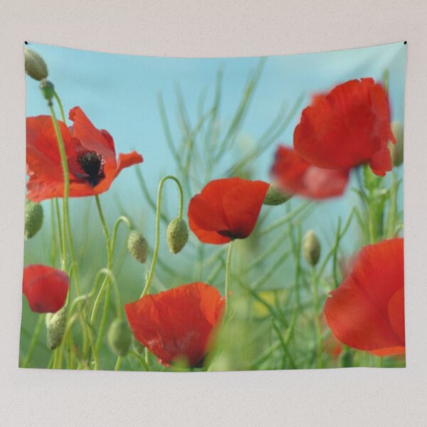 Item preview, Lovely Red Green Poppy Flowers designed and sold by MerciMe.