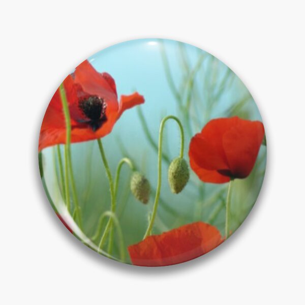 Aperçu de l'œuvre Jolies fleurs de pavot rouge vert créée et vendue par MerciMe.