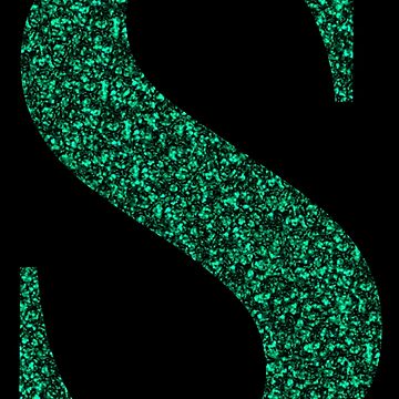 "Letter S Emerald Dark Green Glitter Effect Alphabet" Sticker For Sale ...