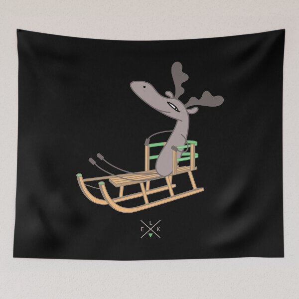 Item preview, Funny moose is sledding designed and sold by spontania.