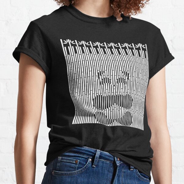 Black Panda in White Bamboo Forest Classic T-Shirt